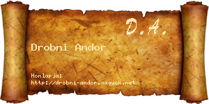 Drobni Andor névjegykártya